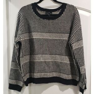 MK Metric Knits Womens Black/White‎ Textured Sweater Size XL